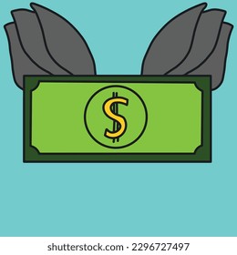 Hand drawn dollar icon,vector illusration eps10 