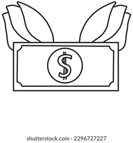 Hand drawn dollar isolated on white background,vector illustration eps10 