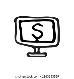 Hand drawn dollar screen icon