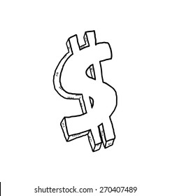 hand drawn dollar symbol