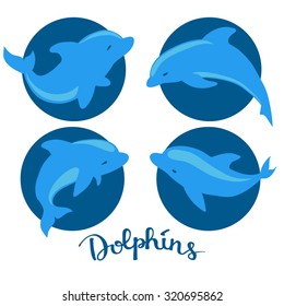 Hand drawn dolphin background