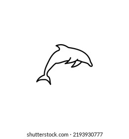 Hand Drawn Dolphin Icon, Simple Doodle Icon