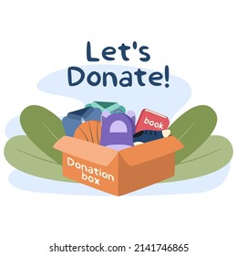 Hand drawn donation box illustration