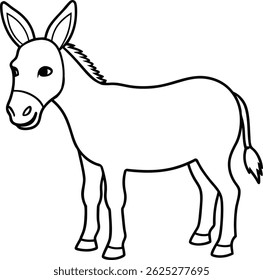 ilustração de esboço de burro desenhado à mão 