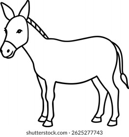 ilustração de esboço de burro desenhado à mão