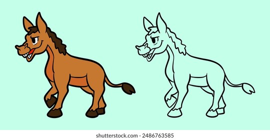 Hand Drawn Donkey Vector Illustration