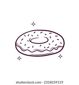 Hand Drawn Donut. Doodle Vector Sketch Illustration