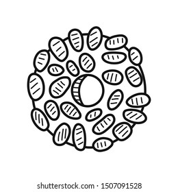 Hand drawn Donut isolated on a white. Great for menu, poster or label. Vector illustration.