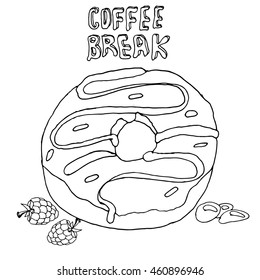 Donut Coloring Page Stock Illustrations, Images & Vectors | Shutterstock