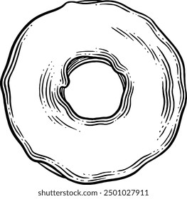 Dibujado a mano Donut Sketch Ilustración