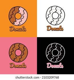 Hand drawn donut vector. Good for donut shop logos, restaurants, bakeries, stickers, packaging, etc.