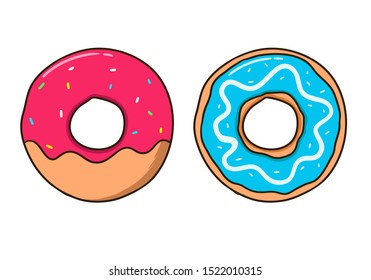 Hand drawn donut vector illustration.