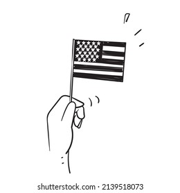 hand drawn doodle 4th july symbol for independence day illustration icon
