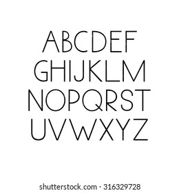 Hand drawn doodle abc. Vector illustration.