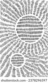 Fondo abstracto del doodle dibujado a mano. Ilustración vectorial en blanco y negro.