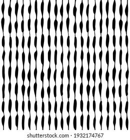 Hand drawn doodle abstract black and white seamless pattern