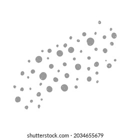 Hand drawn doodle abstract element with scratched texture. Isolated vector modern abstract shape on white background. Creative dot shape for decoration.