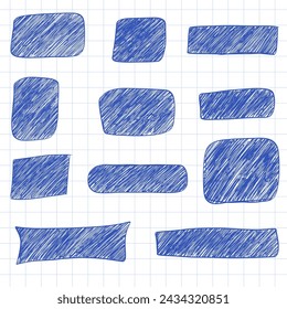Hand drawn doodle abstract frame, textbox , highlight, element