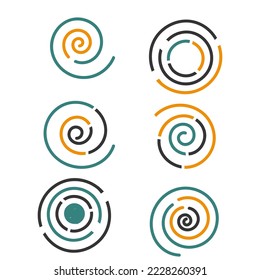 hand drawn doodle abstract spiral circle illustration