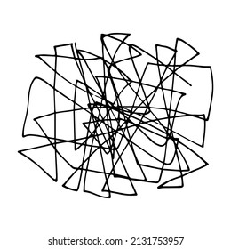 Garabatos abstractos de garabatos dibujados a mano. Líneas caóticas vectoriales aleatorias.