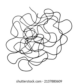 Hand drawn doodle abstract tangled scribble. Vector random chaotic lines.