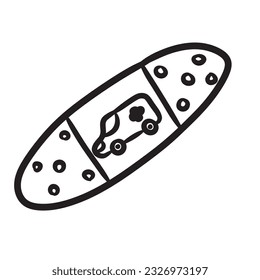 Hand drawn doodle aid band isolated on white background,vector illustration eps10