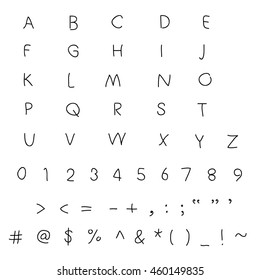 Hand drawn doodle alphabet