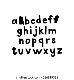 Hand drawn doodle alphabet, vector illustration.