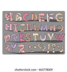 hand drawn doodle alphabet vector file a to z