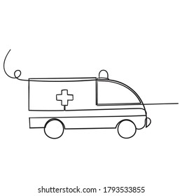 hand drawn doodle ambulance illustration icon vector isolated