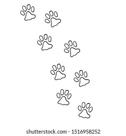 hand drawn doodle of animal footprint with cartoon style vector