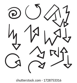 hand drawn doodle arrow collection vector