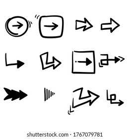 handgezeichnetes Pfeilsymbol, Vektorsymbol