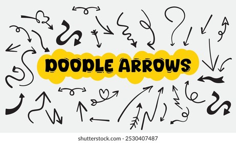 handgezeichnete Doodle-Pfeilsammlung