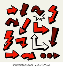 Icono de colección de flecha de doodle dibujado a mano