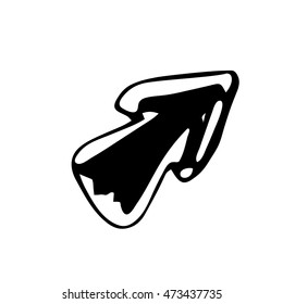 Hand Drawn Doodle Arrow Icon Isolated On White Background