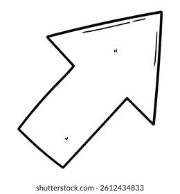 Hand drawn doodle arrow isolated on white background. Vector illustration.