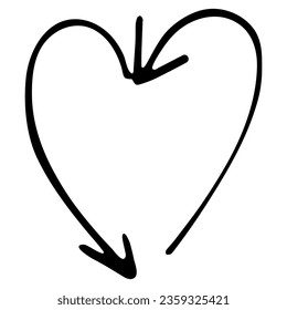 hand drawn doodle arrow pointer design symbol