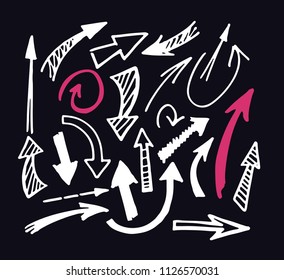 Hand drawn doodle arrow set
