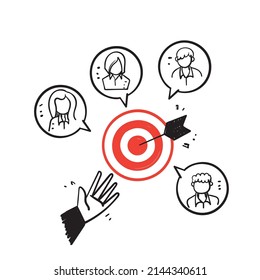 hand drawn doodle arrow symbol for Target customer concept campaign illustration vector