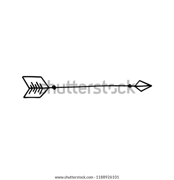 Hand drawn doodle arrow\
vector icon