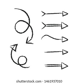 Hand drawn doodle arrows. Arrow doodles collection.