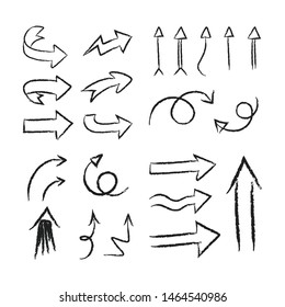 Hand drawn doodle arrows. Arrow doodles collection.