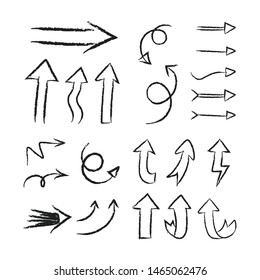 Hand drawn doodle arrows. Arrow doodles collection.