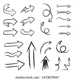 Hand drawn doodle arrows. Arrow doodles collection.