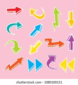 hand drawn doodle arrows icon set
vector illustration