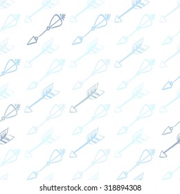 Hand drawn doodle arrows seamless pattern. Colored vector illustration for wallpaper design, covers, fabric