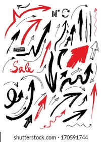 Hand Drawn Doodle Arrows Set