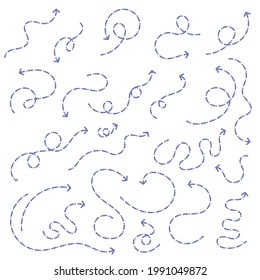hand drawn doodle arrows set Free Vector . dot and drawing

