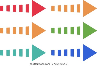 Dibujado a mano Doodle Flechas Set para barra de progreso y Vector indicador de dirección